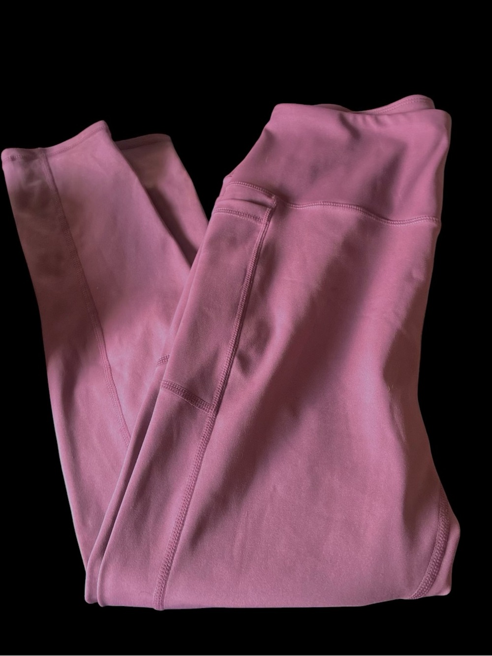 High-Rise Pink Performance Leggings with Side Pocket